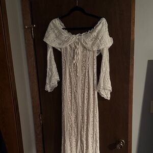 Elegant White Lace Off-Shoulder Dress